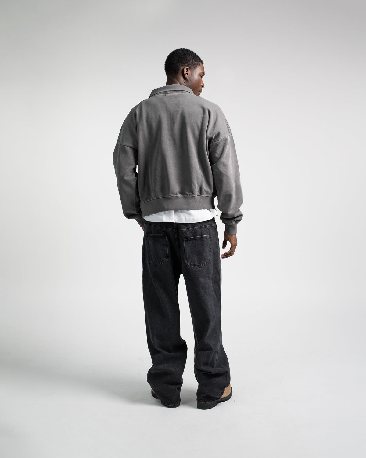 Cropped 1/4 Zip - Vintage Grey