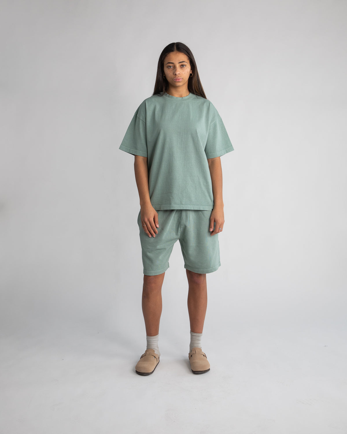 Drop Shoulder T-Shirt - Vintage Sage