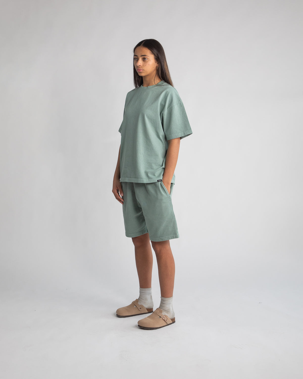 Drop Shoulder T-Shirt - Vintage Sage