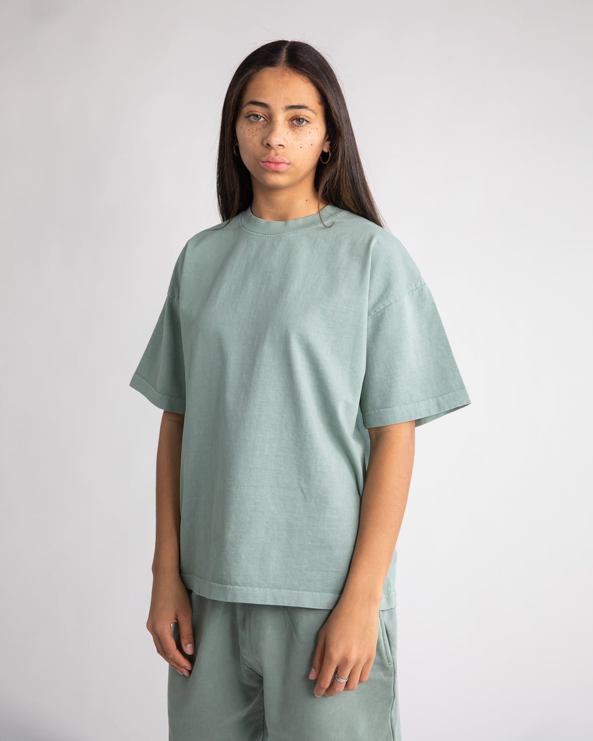 Drop Shoulder T-Shirt - Vintage Sage