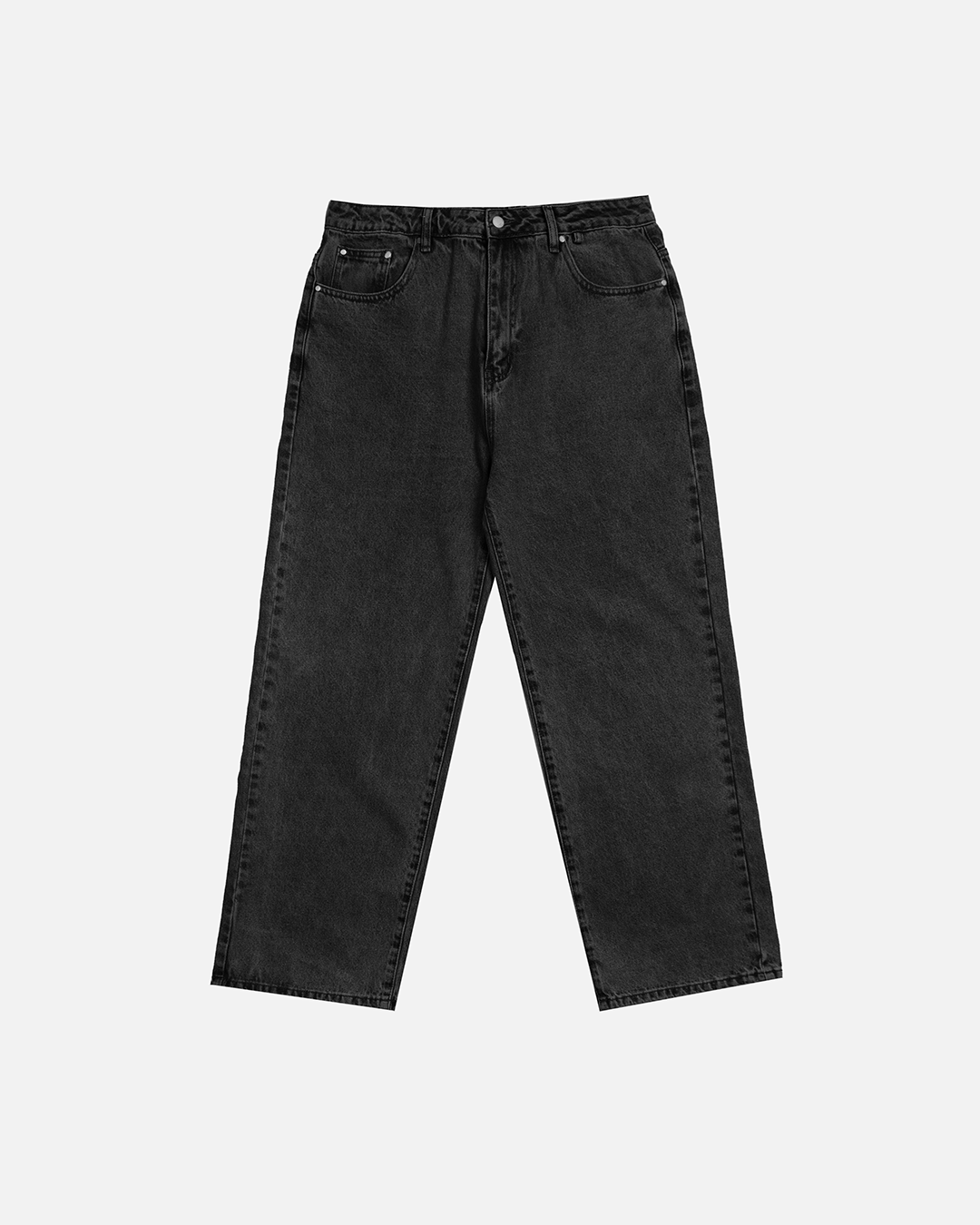 Baggy Denim Pants - Washed Black – Hours