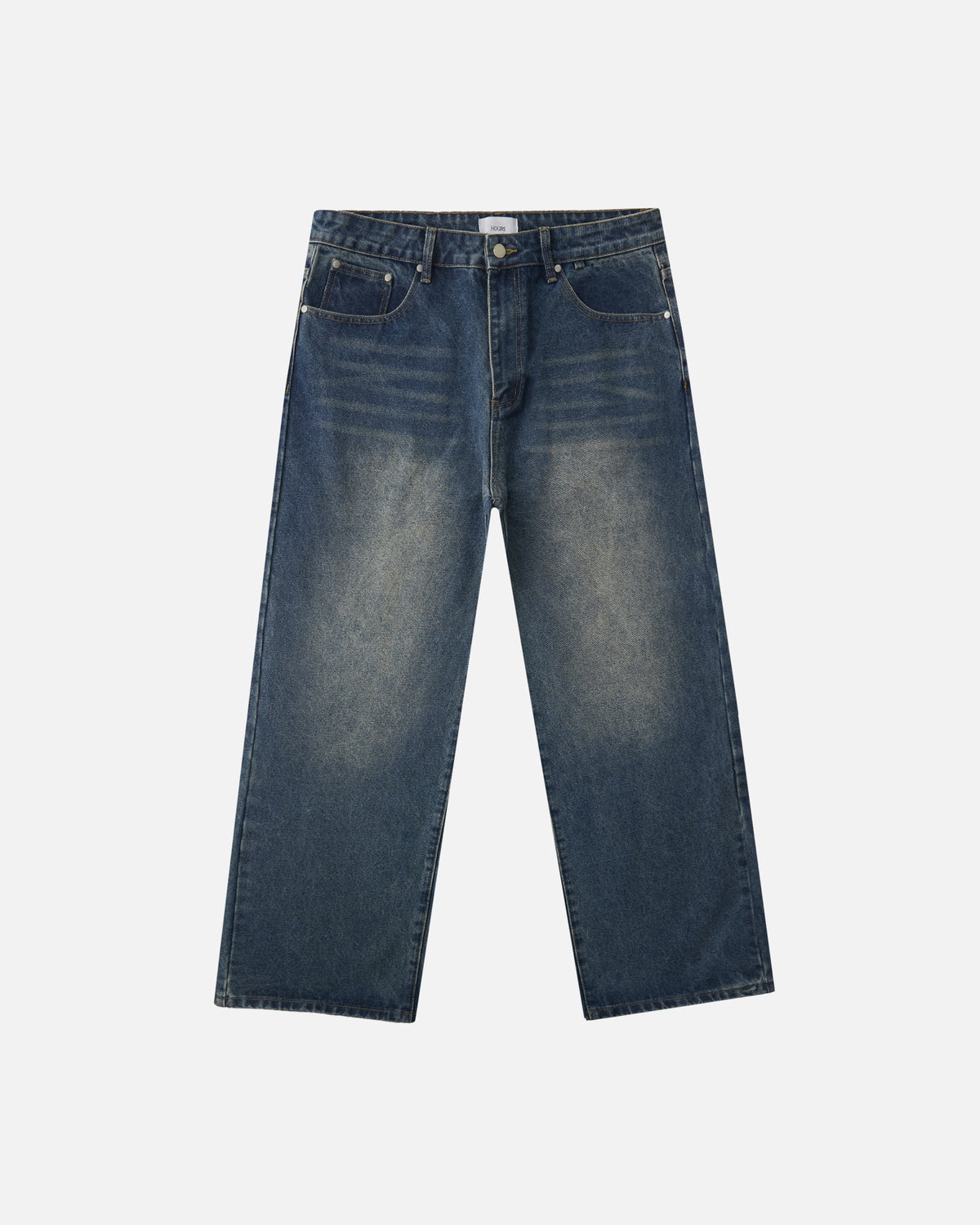 Vertical Medium Blue Baggy Jeans OVY Blue Baggy Denim Pants Mサイズ