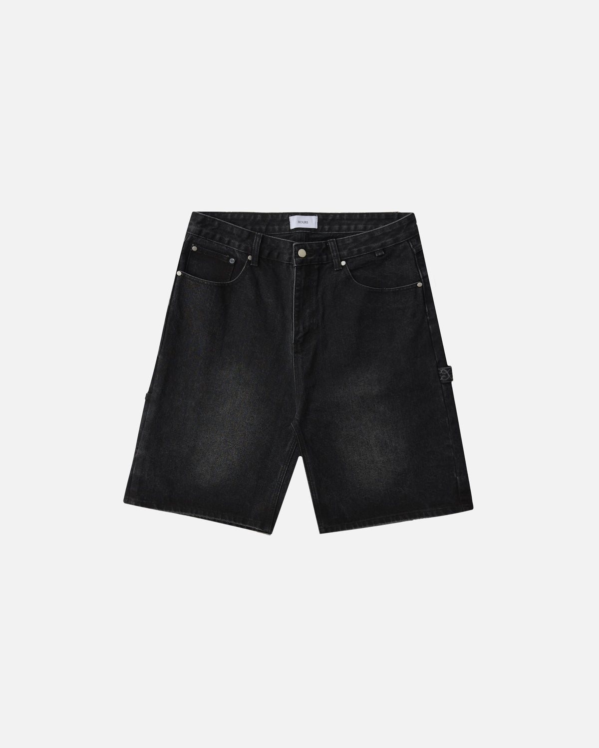 Baggy Denim Shorts - Washed Black