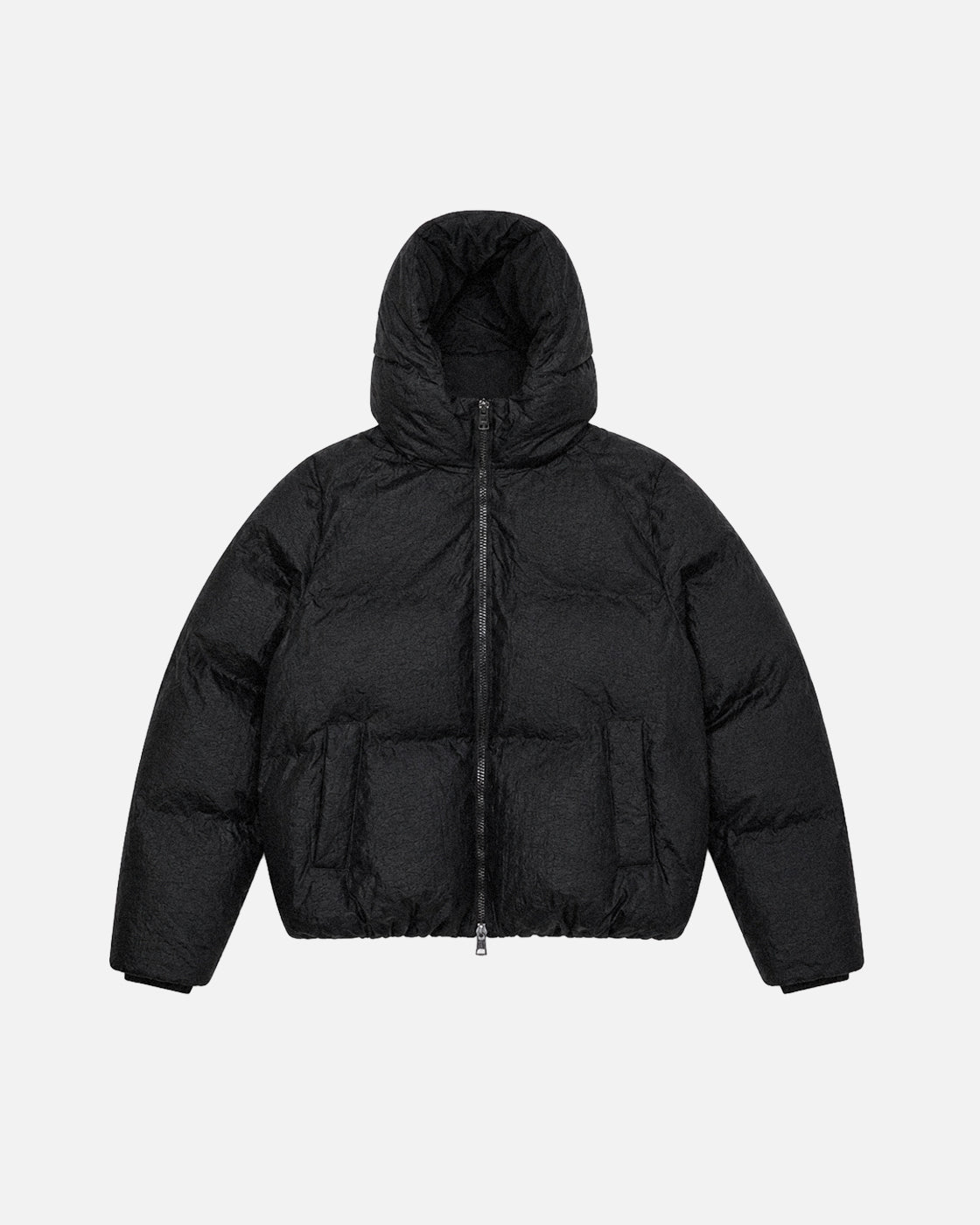 Hooded Puffer Jacket - Black