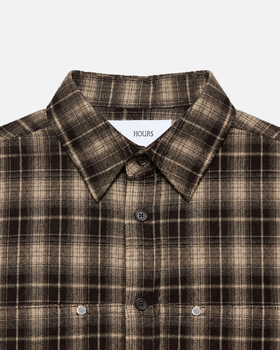 Cropped Flannel - Brown