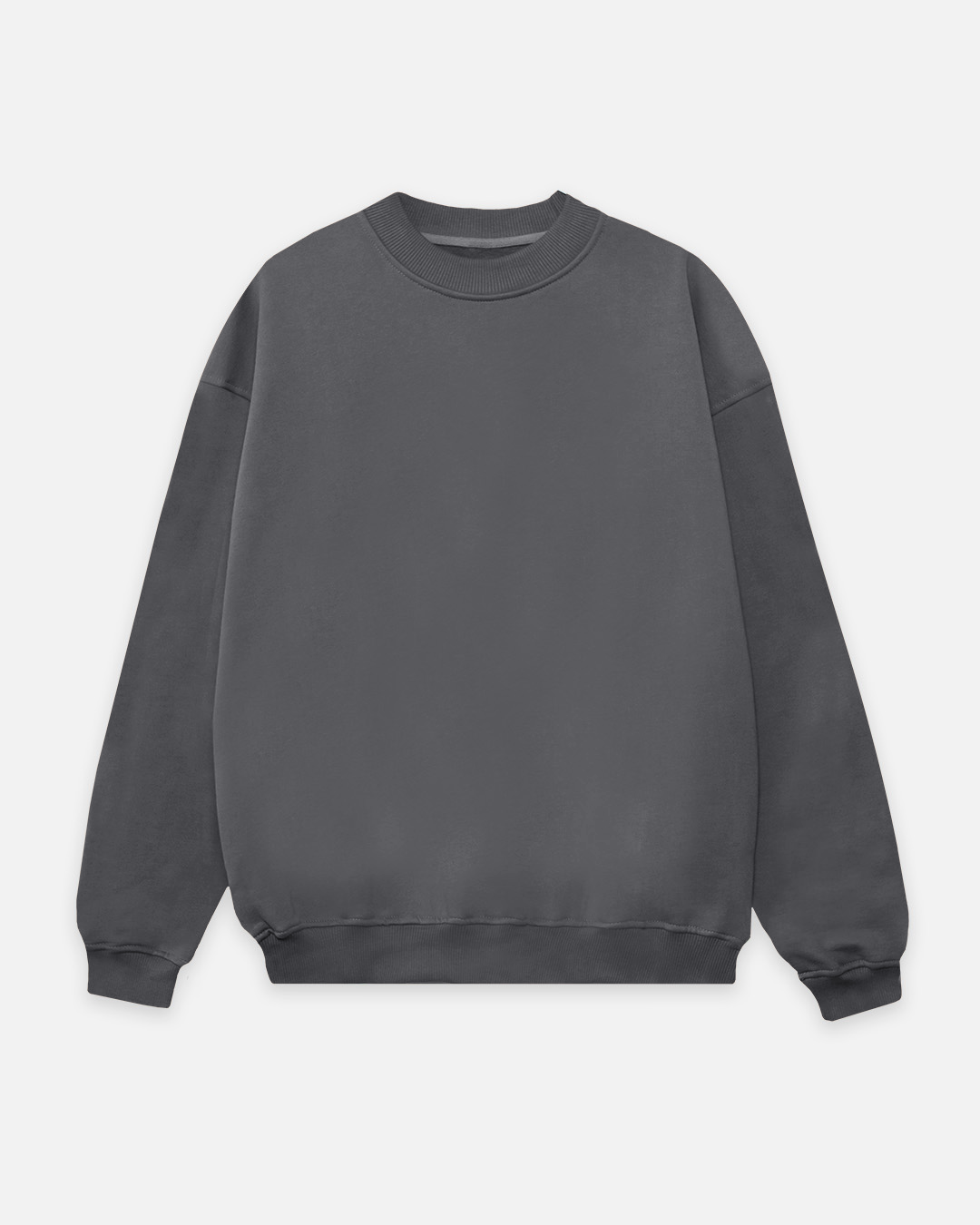 Drop Shoulder Crewneck Charcoal Hours