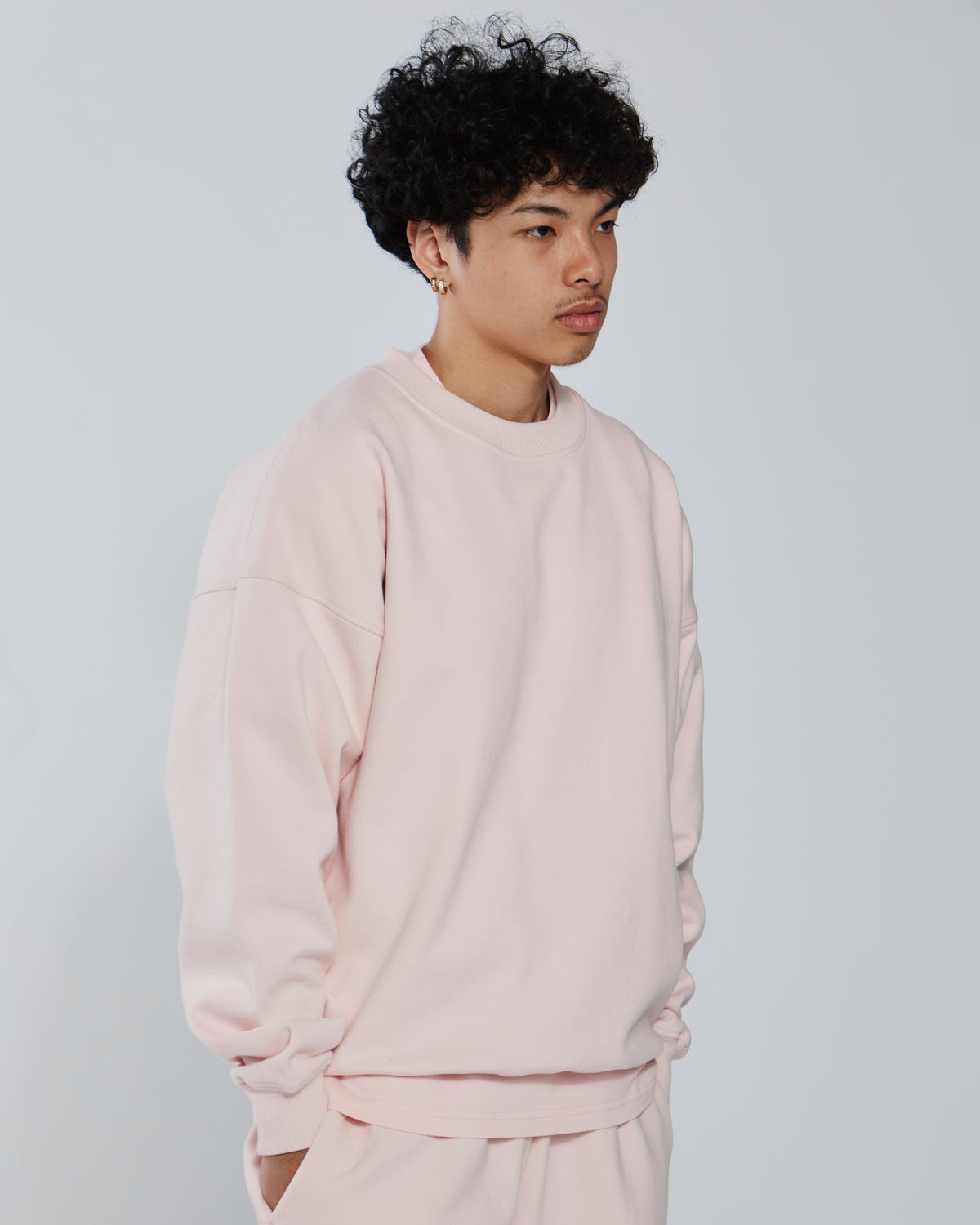 Drop Shoulder Crewneck - Blush