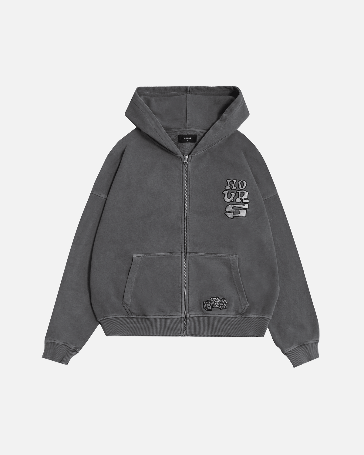 Dice Zip Hoodie - Vintage Grey