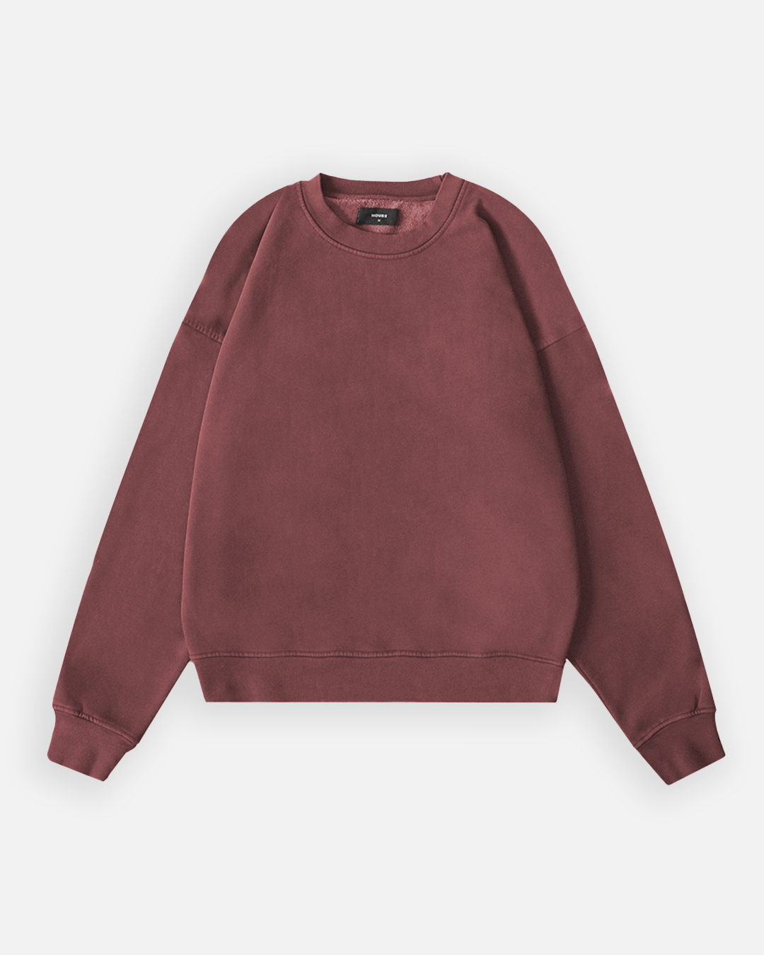 Drop Shoulder Crewneck - Vintage Burgundy – Hours