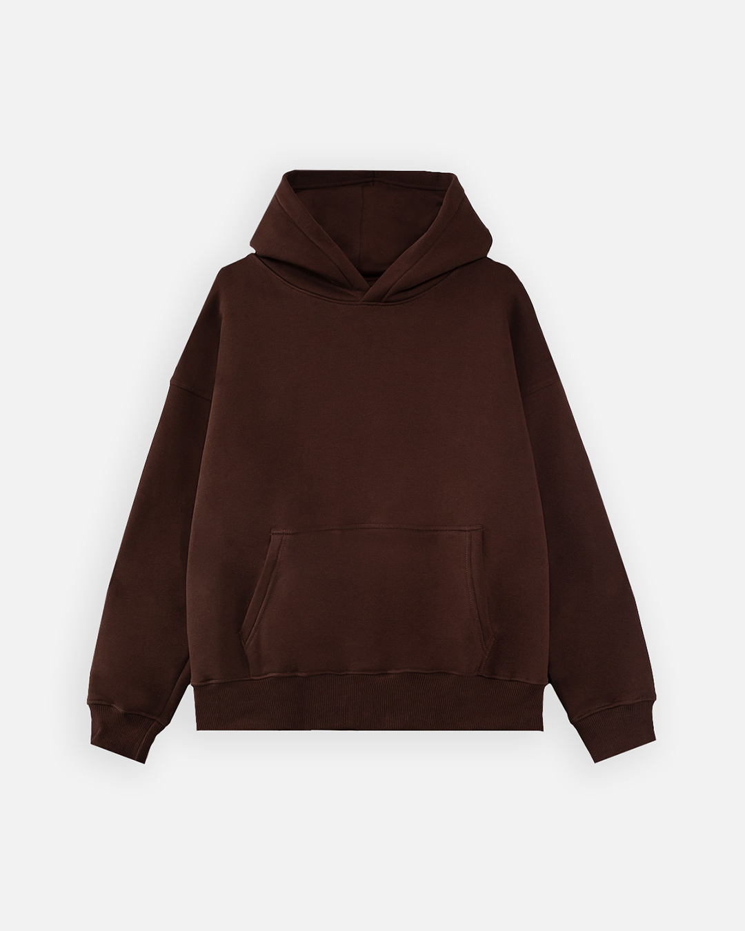 Drop Shoulder Hoodie Brown