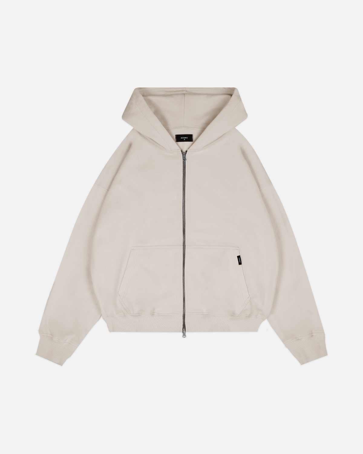 Drop Shoulder Zip Hoodie - Desert