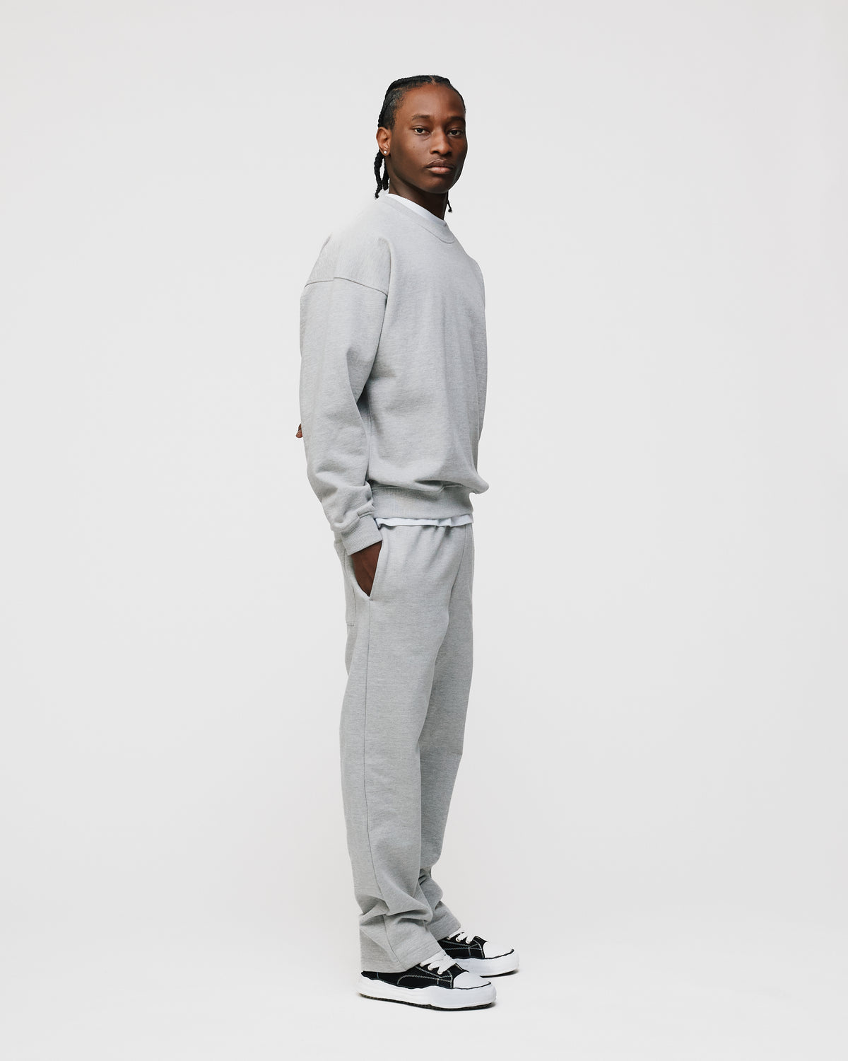 Open Bottom Sweatpants - Grey