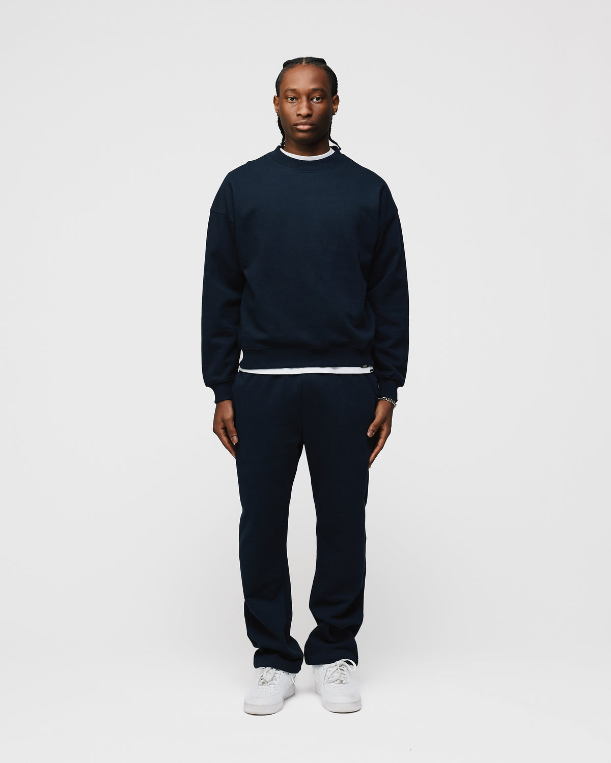 Drop Shoulder Crewneck - Navy