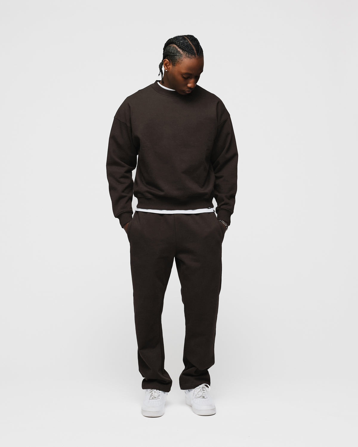 Open Bottom Sweatpants - Espresso