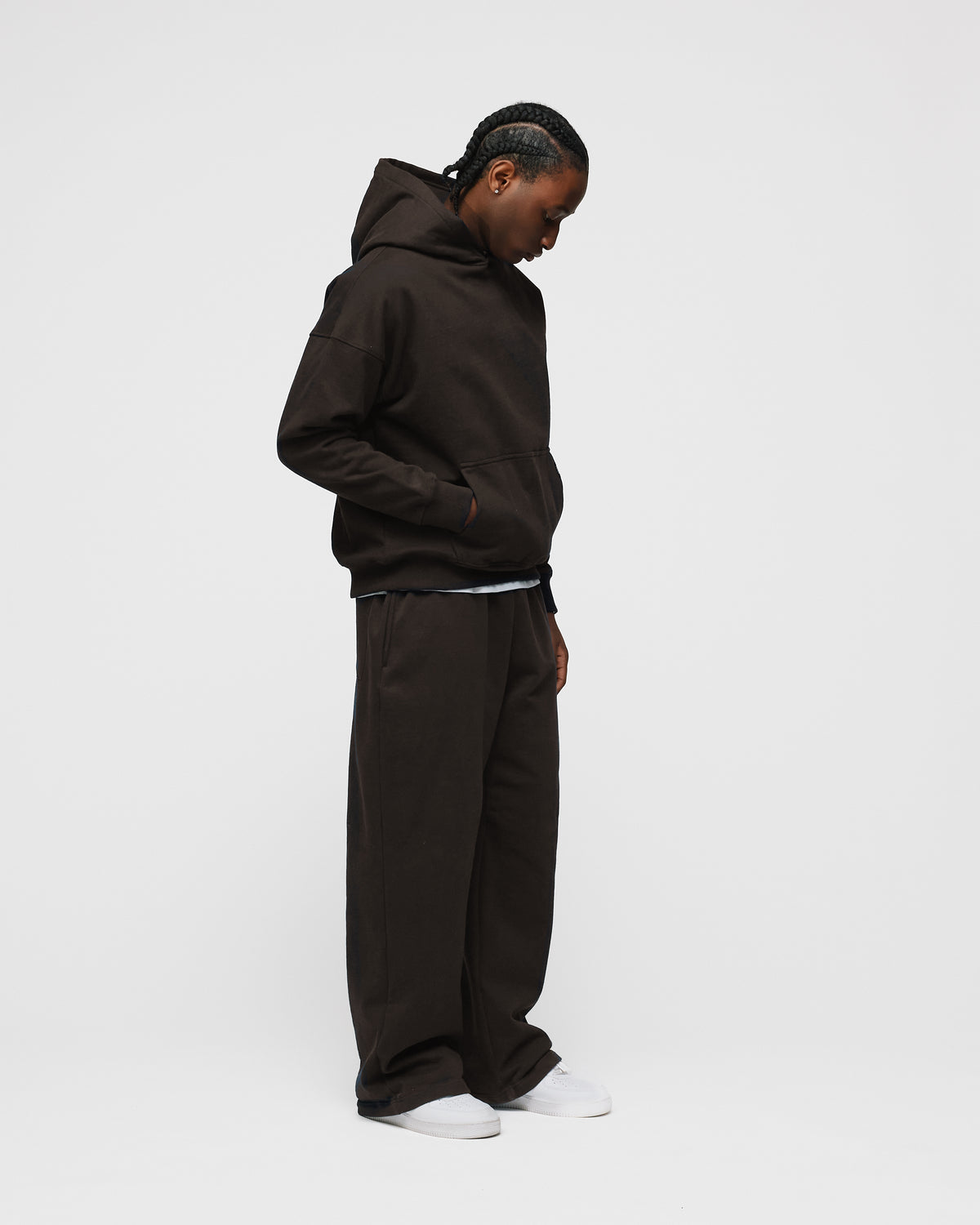 Drop Shoulder Hoodie - Espresso