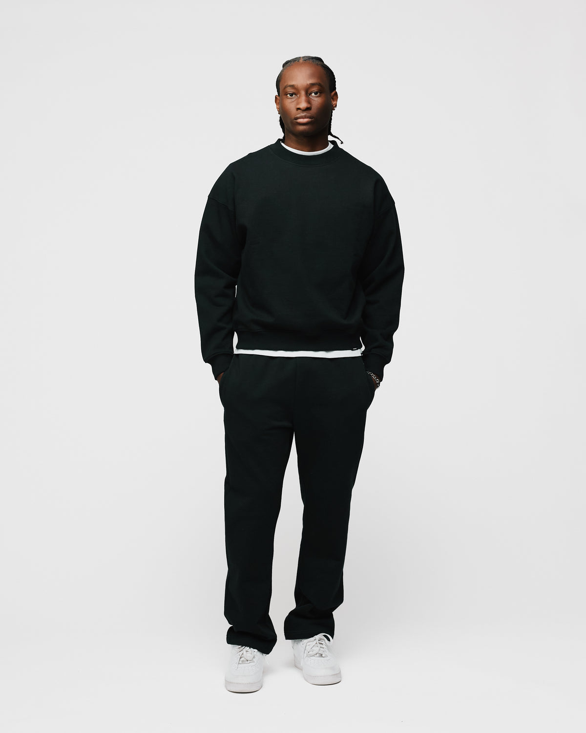 Open Bottom Sweatpants - Black