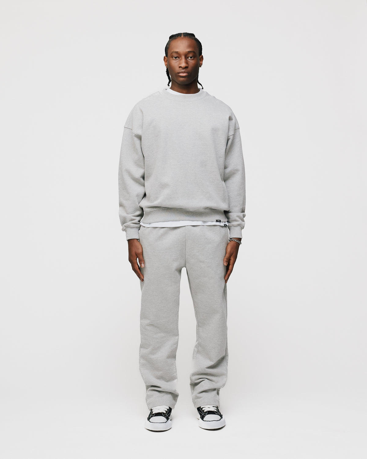 Drop Shoulder Crewneck - Grey