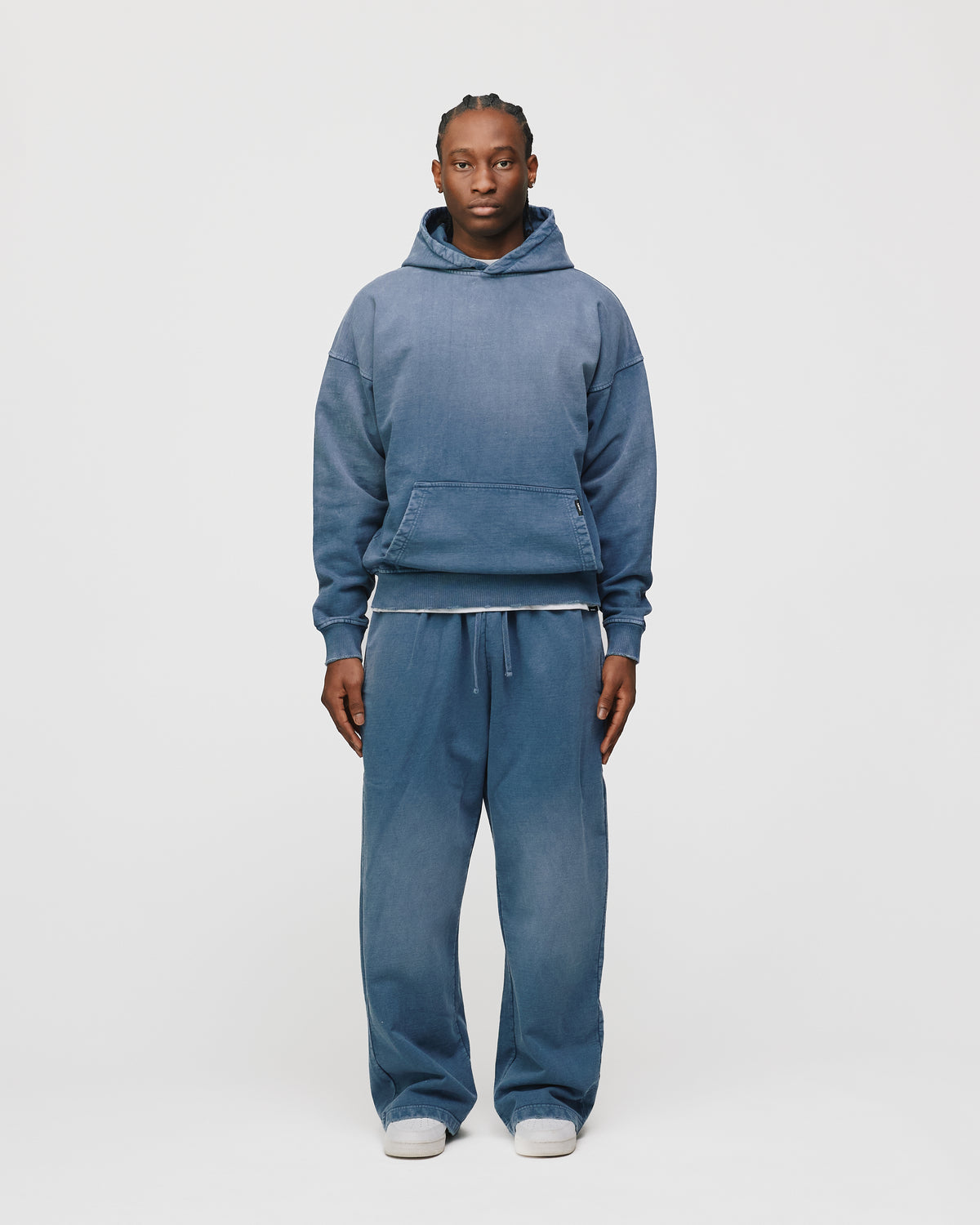 Drop Shoulder Hoodie - Sunfaded Blue