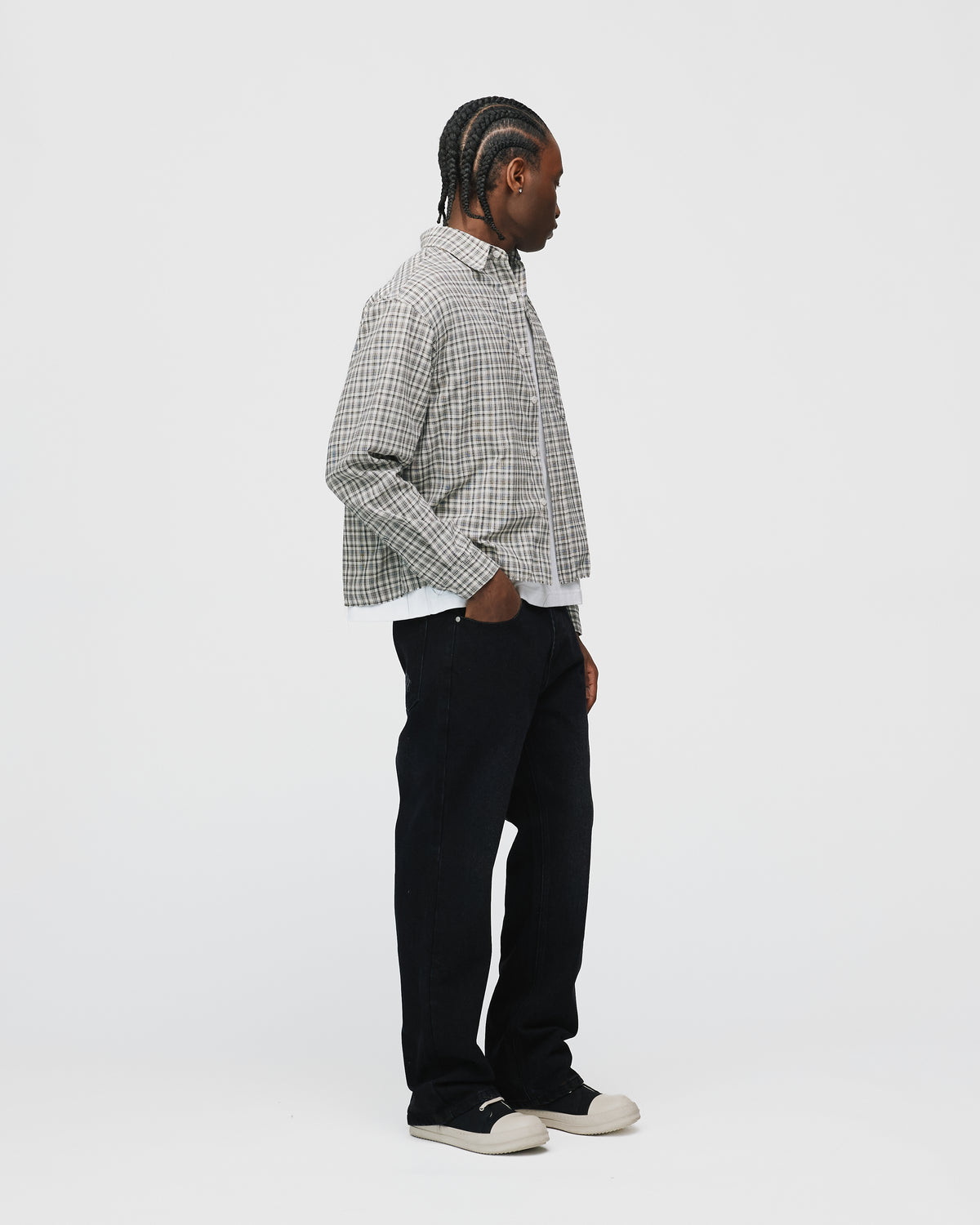 Cropped Flannel - Black