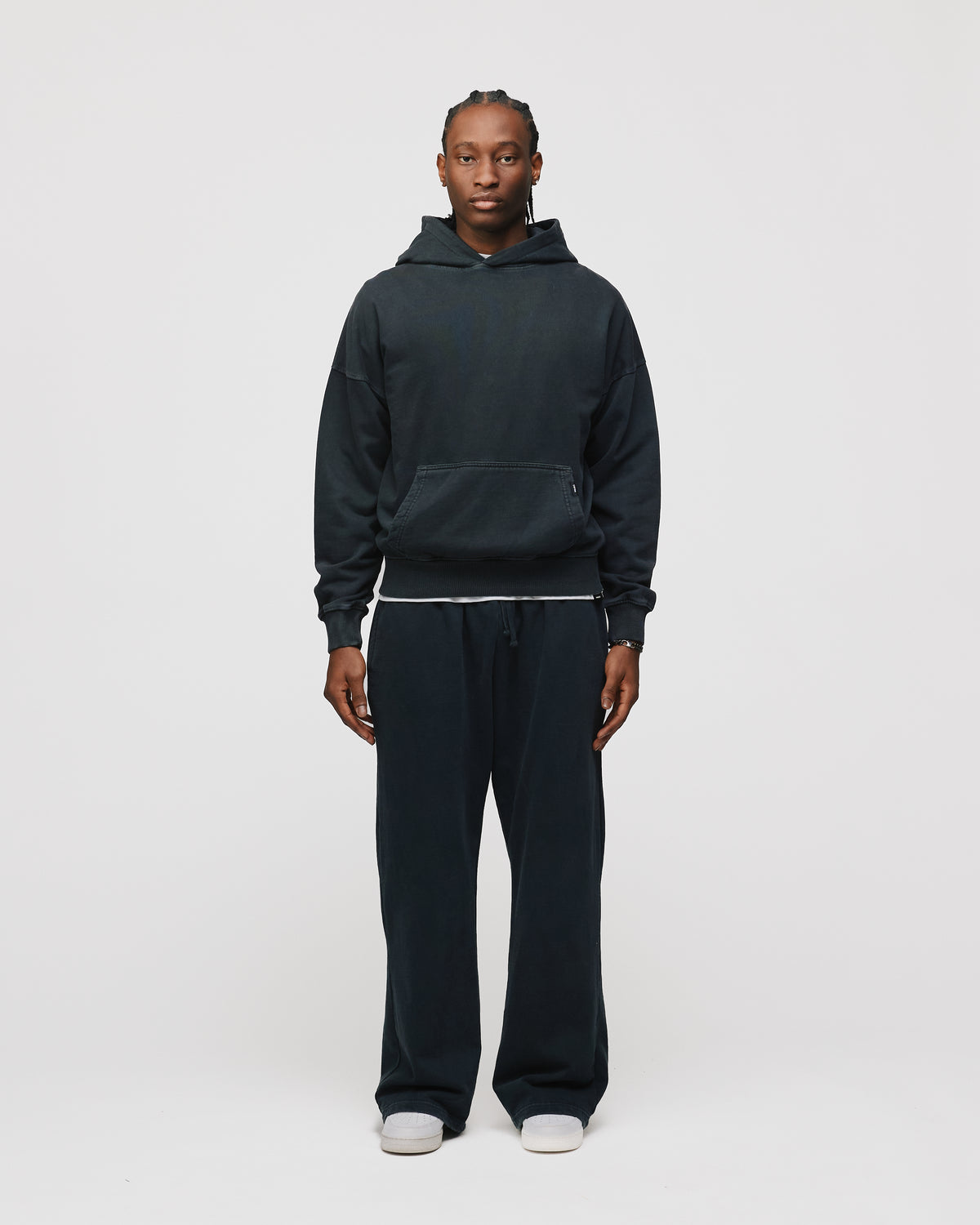 Drop Shoulder Hoodie - Vintage Black