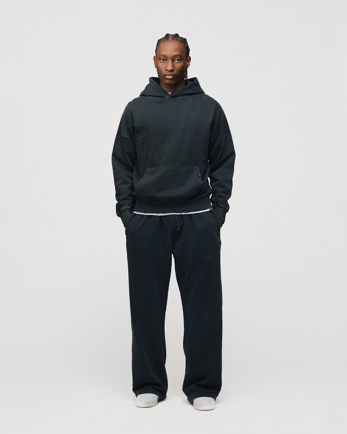 Drop Shoulder Hoodie - Vintage Black