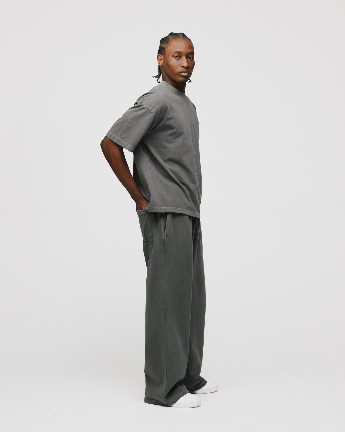 Drop Shoulder T-Shirt - Vintage Grey
