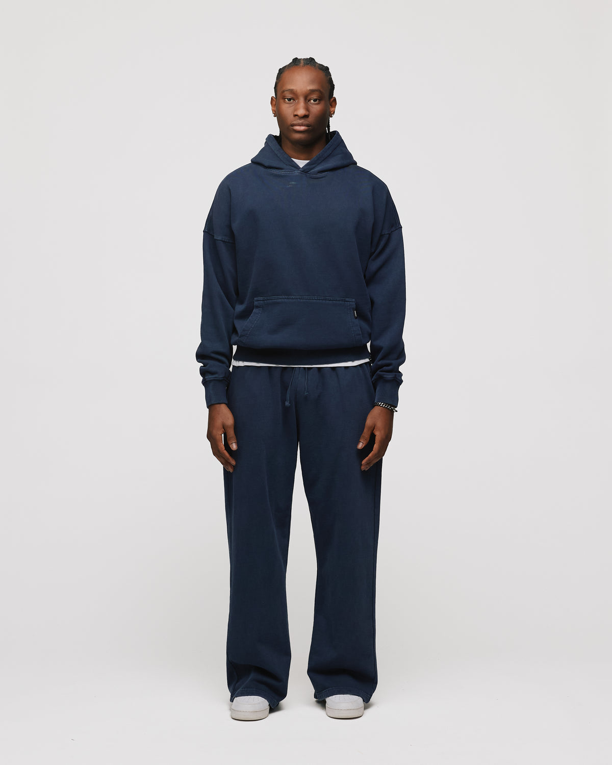 Drop Shoulder Hoodie - Vintage Navy