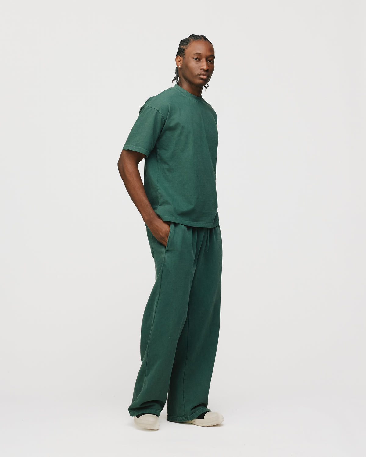 Drop Shoulder T-Shirt - Vintage Green