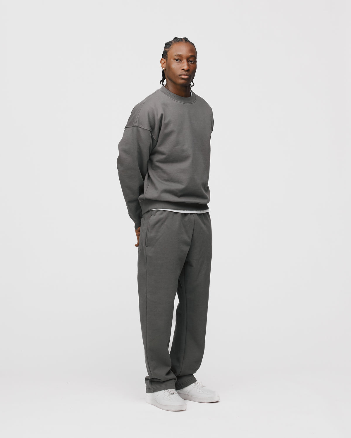 Open Bottom Sweatpants - Charcoal