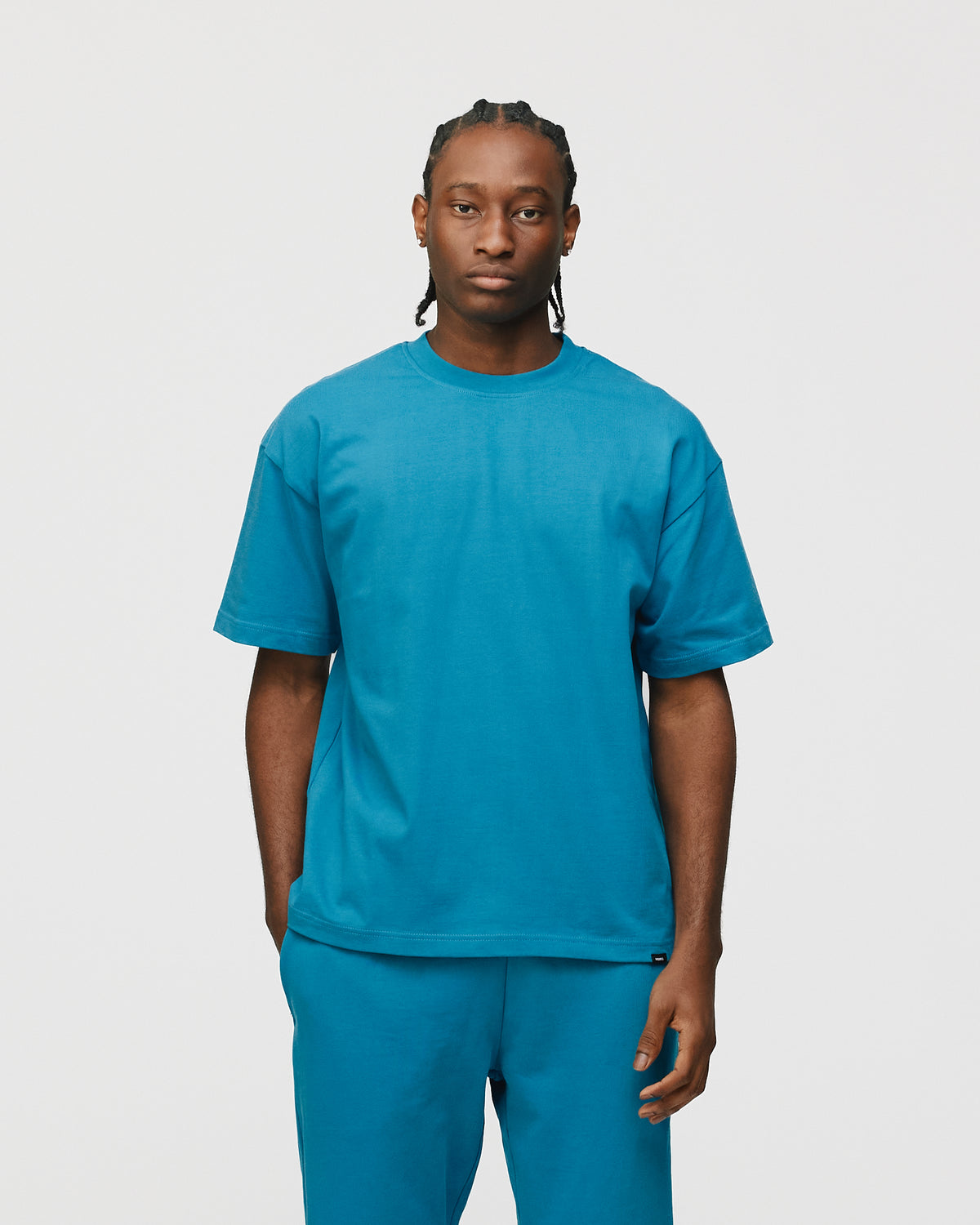 Drop Shoulder T-Shirt - Aqua