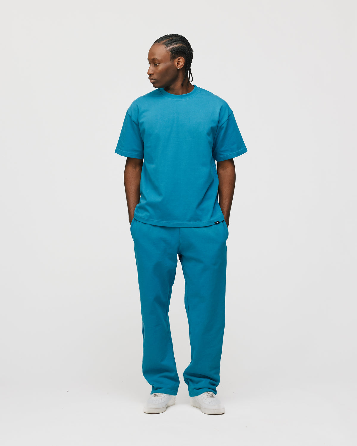 Drop Shoulder T-Shirt - Aqua