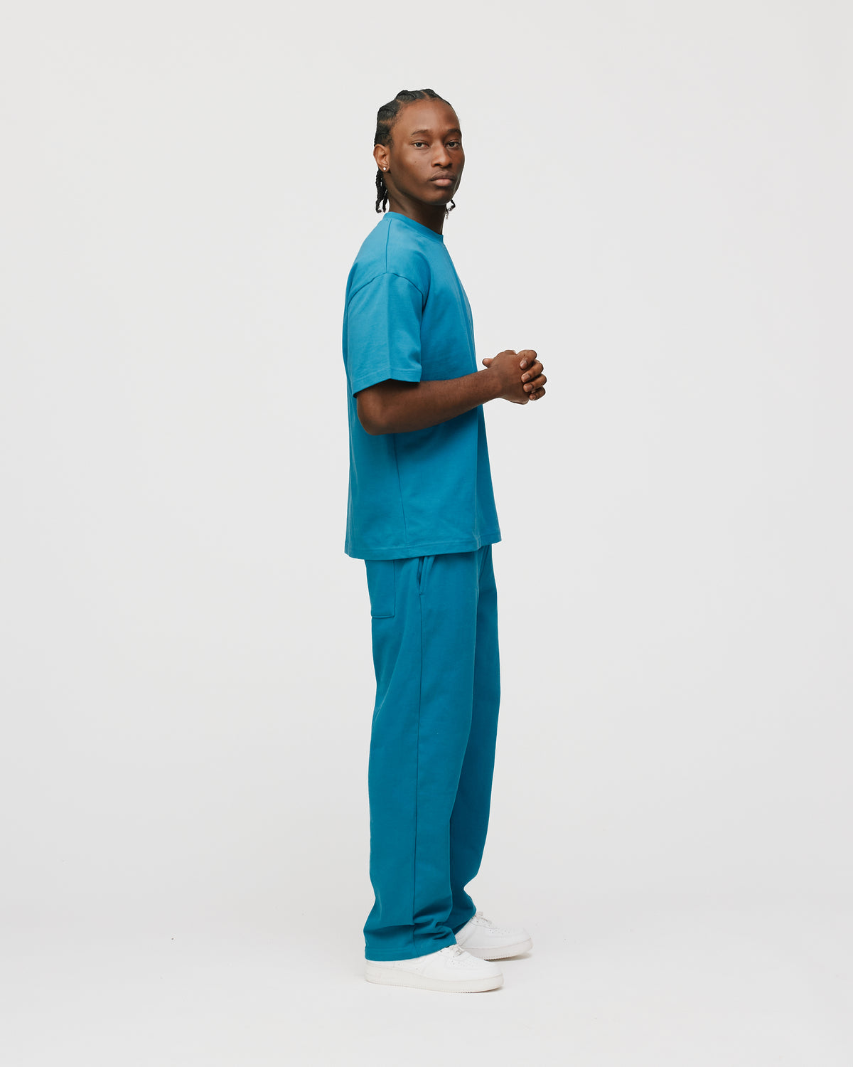 Drop Shoulder T-Shirt - Aqua