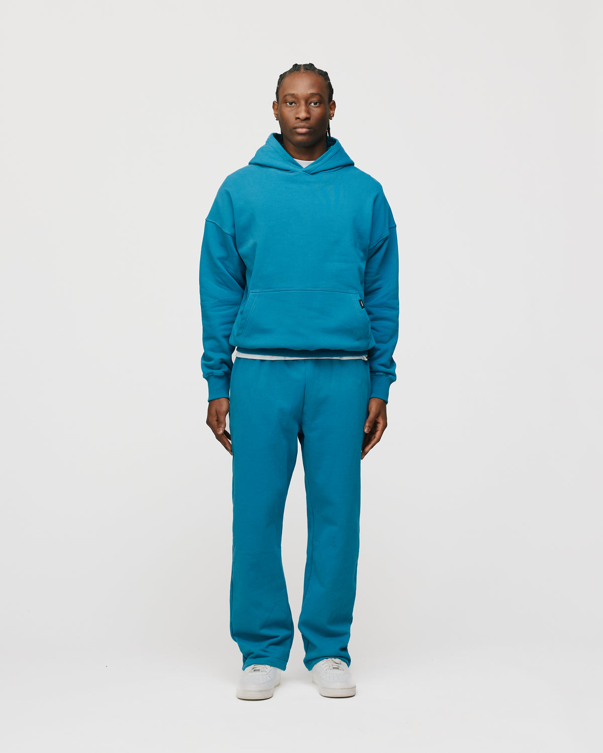 Drop Shoulder Hoodie - Aqua