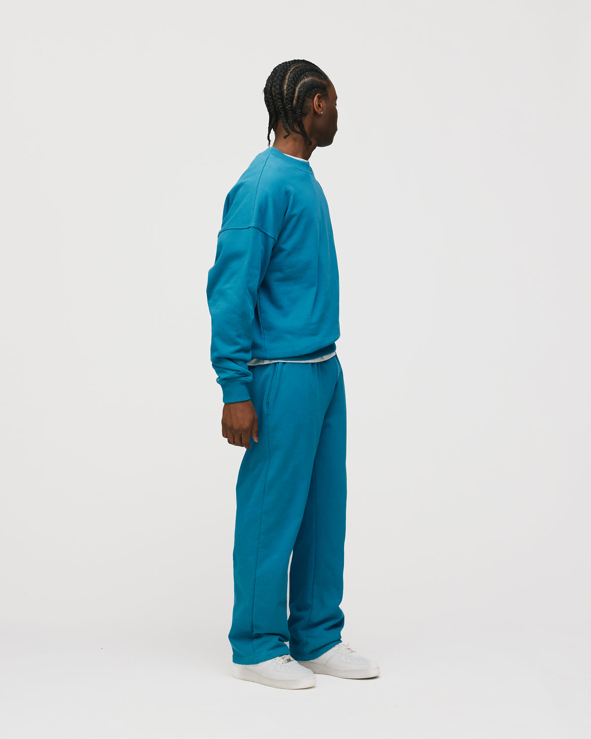 Drop Shoulder Crewneck - Aqua