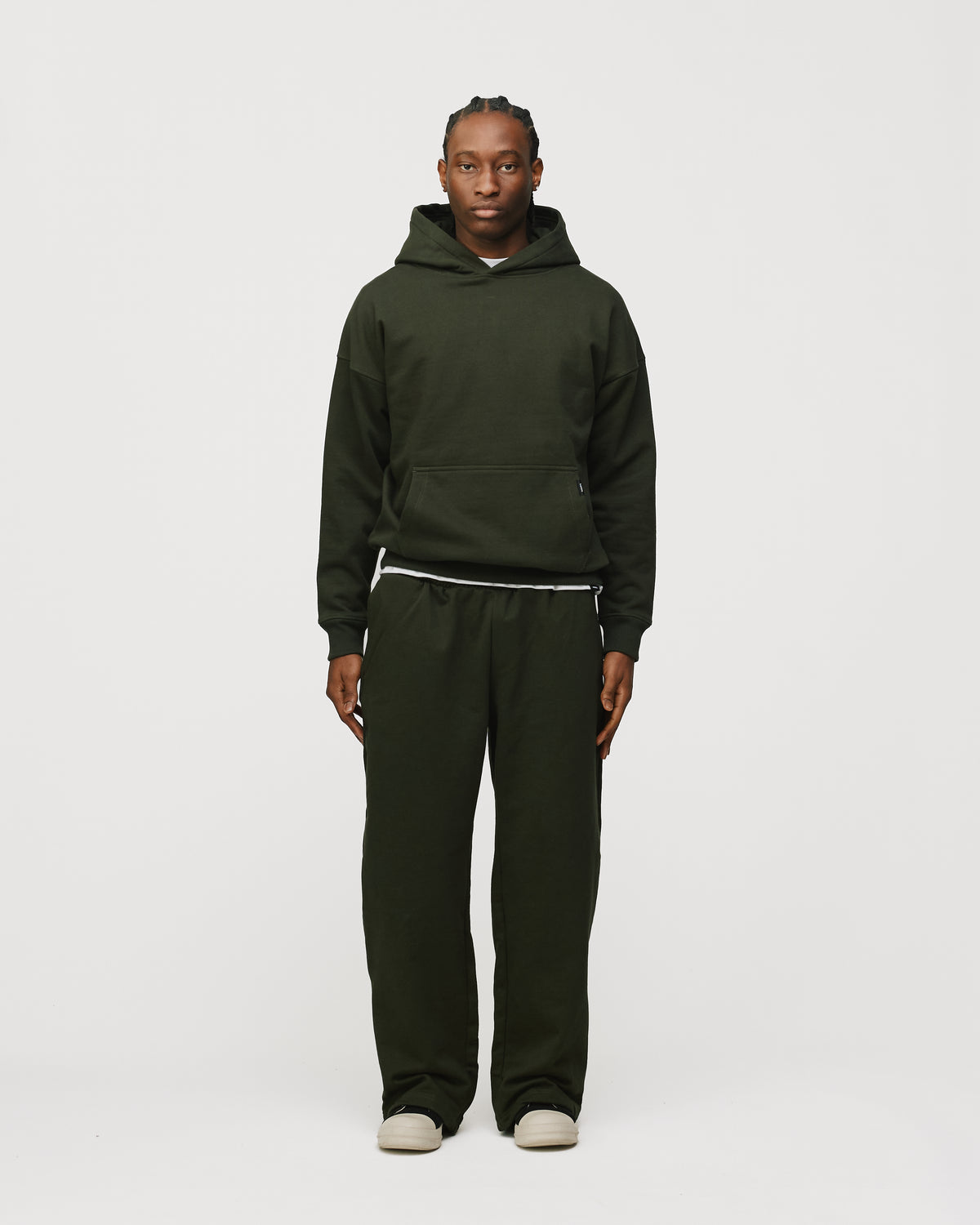 Drop Shoulder Hoodie - Olive