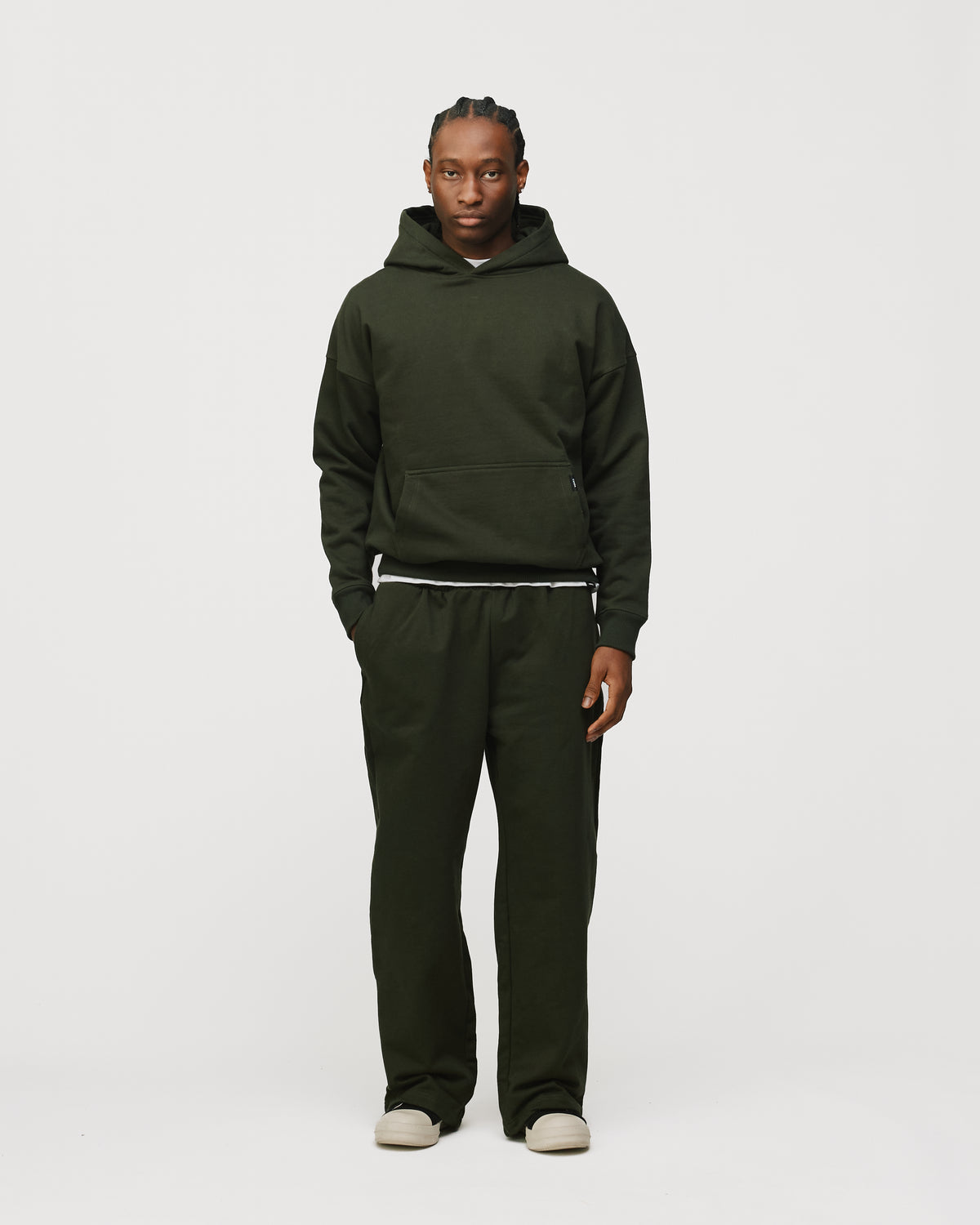 Drop Shoulder Hoodie - Olive