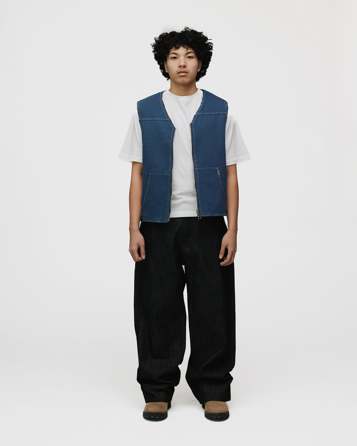Reversible Workwear Vest - Washed Blue