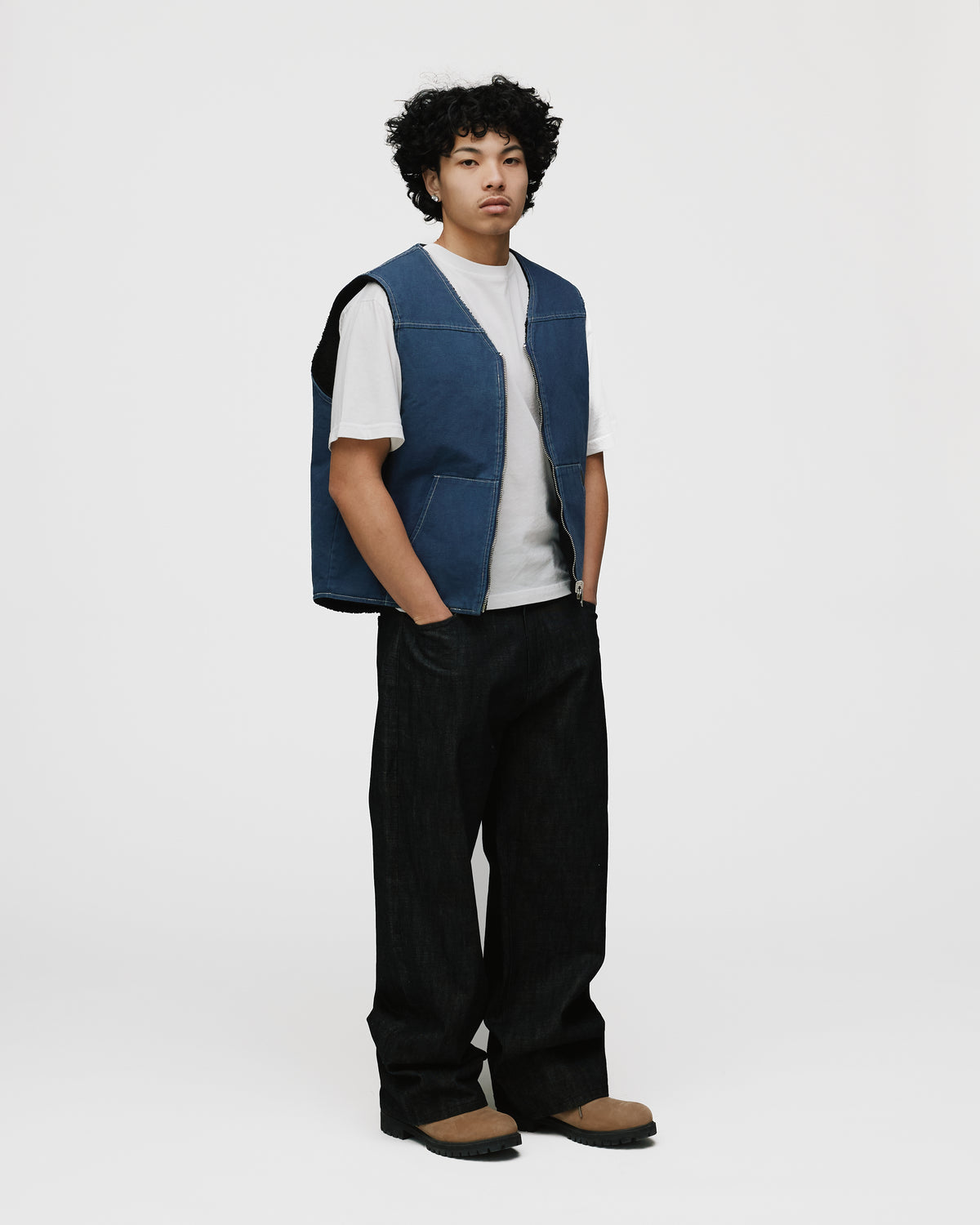 Reversible Workwear Vest - Washed Blue