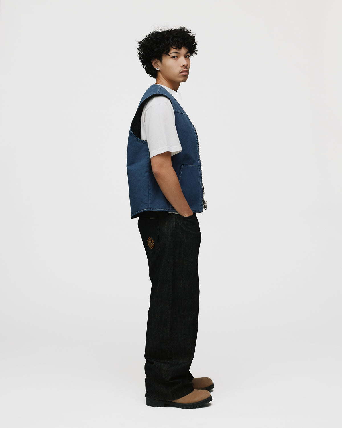 Reversible Workwear Vest - Washed Blue