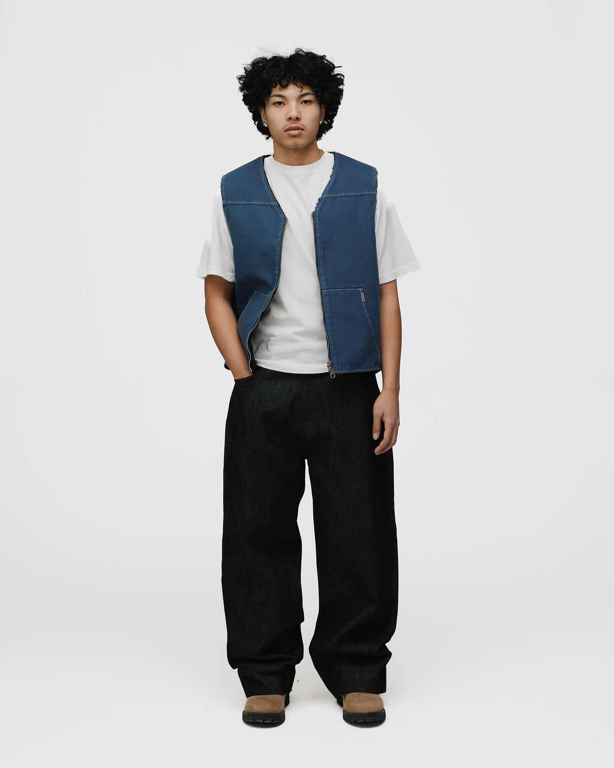 Reversible Workwear Vest - Washed Blue