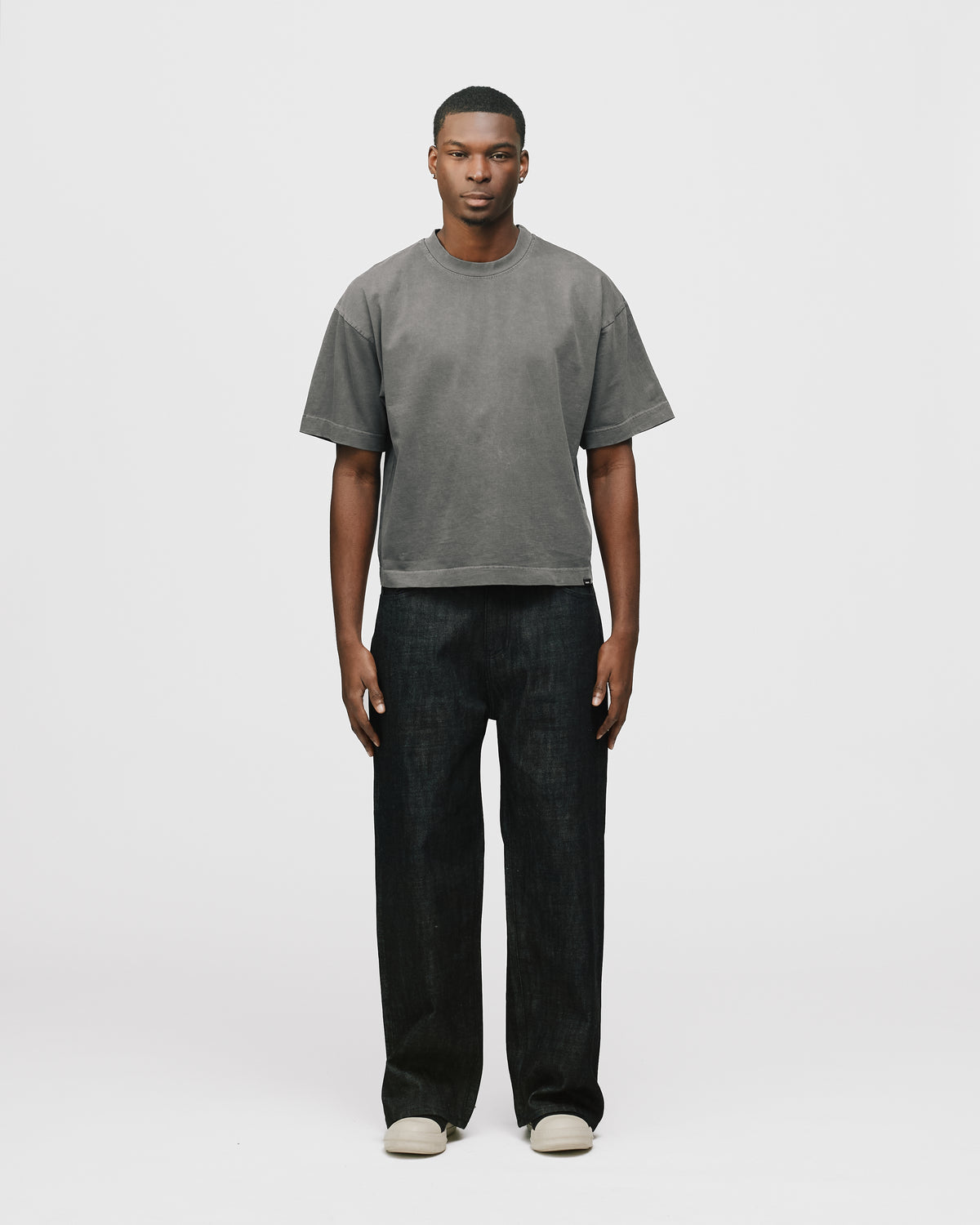 Cropped T-Shirt - Vintage Grey