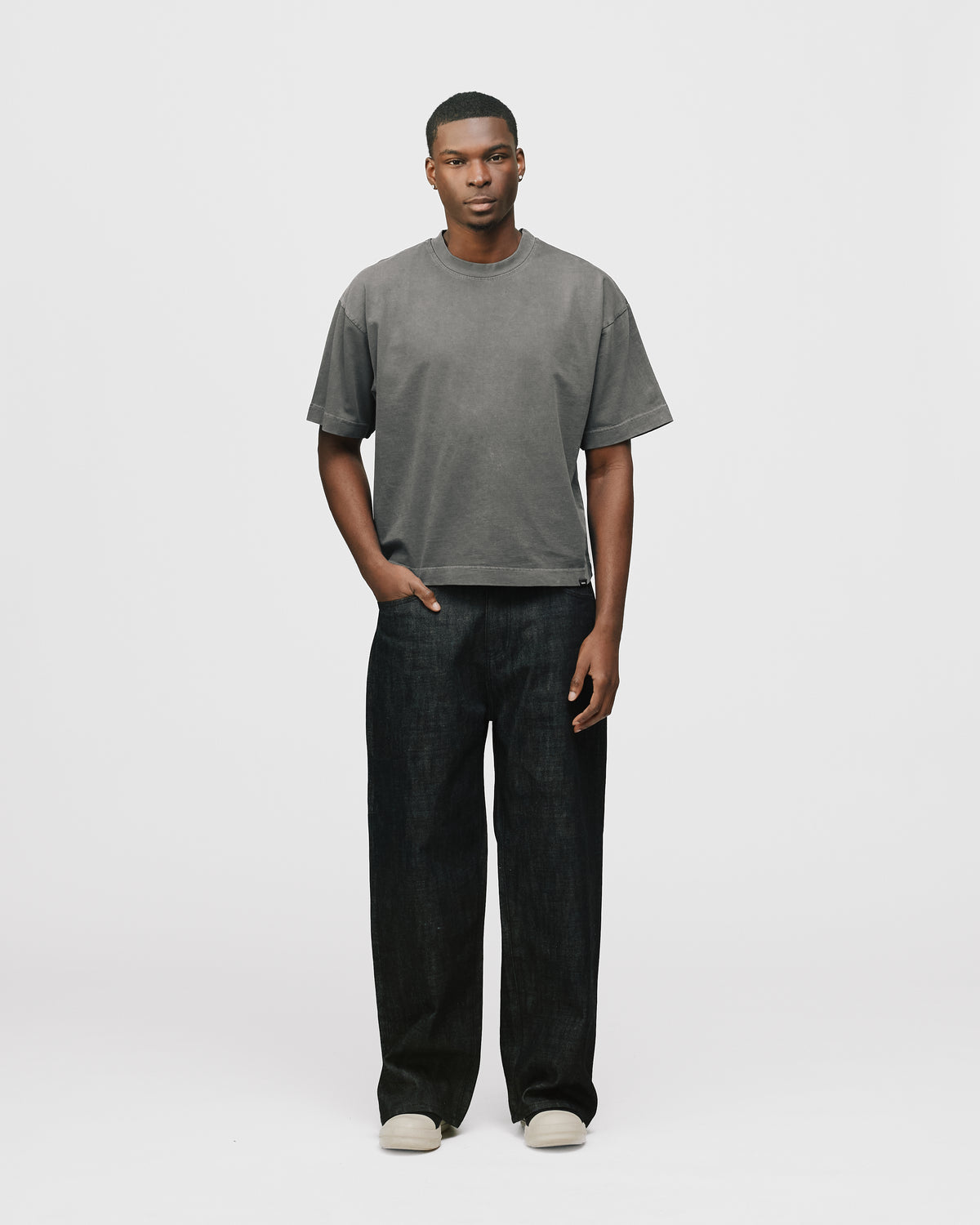 Cropped T-Shirt - Vintage Grey