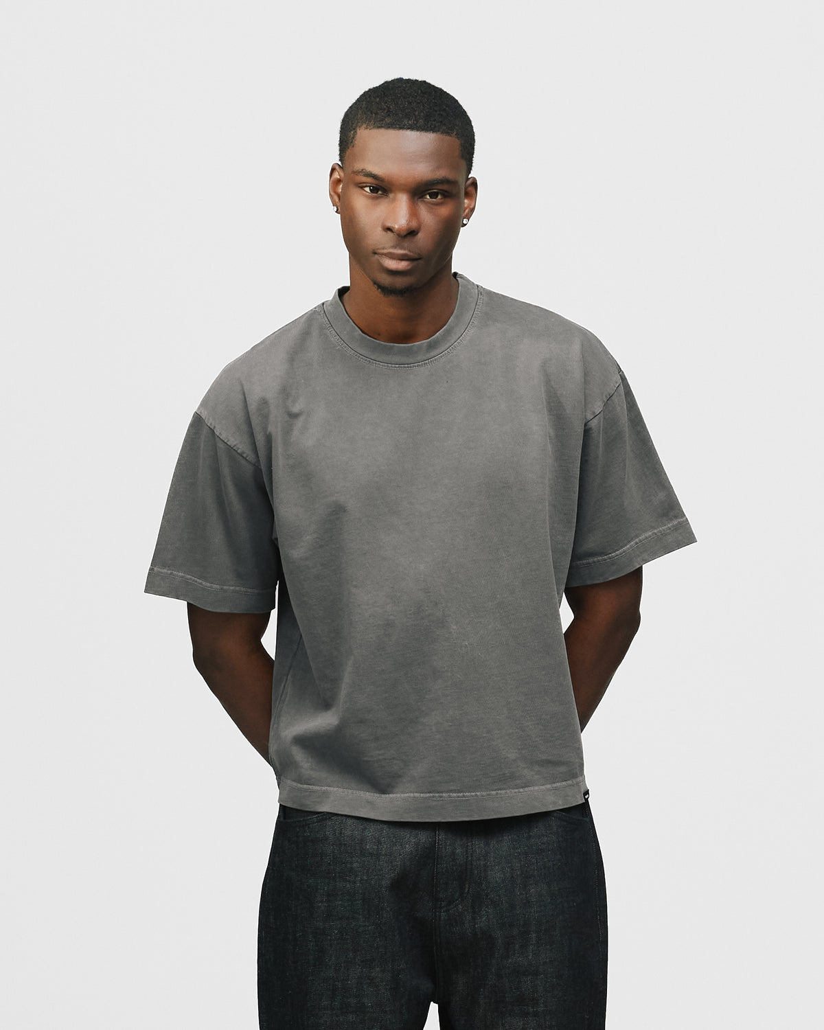 Cropped T-Shirt - Vintage Grey