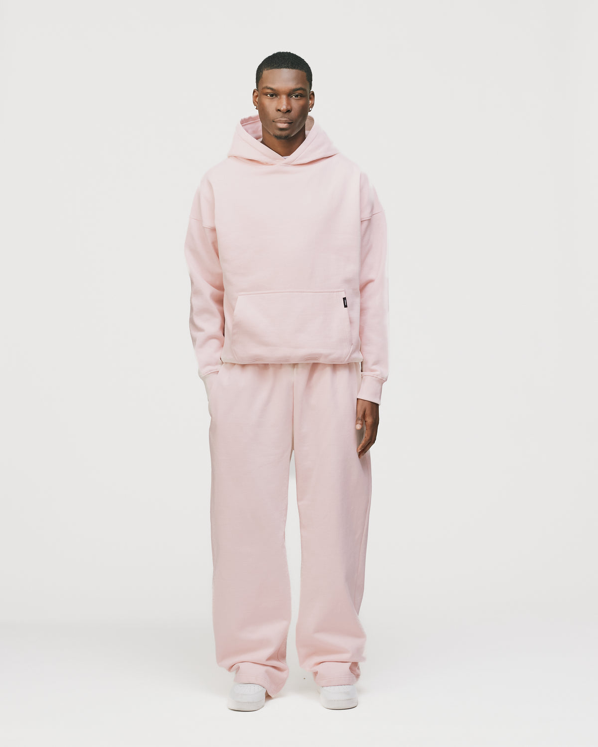 Drop Shoulder Hoodie - Blush