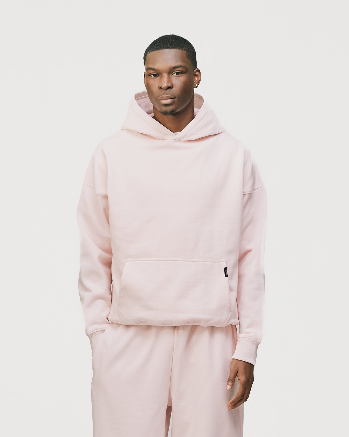 Drop Shoulder Hoodie - Blush