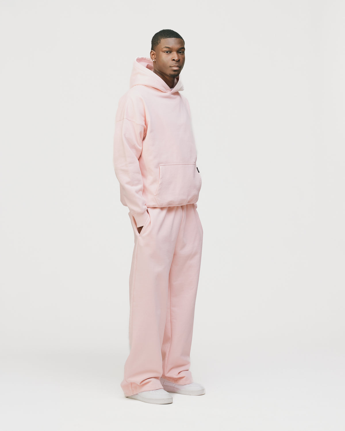 Drop Shoulder Hoodie - Blush