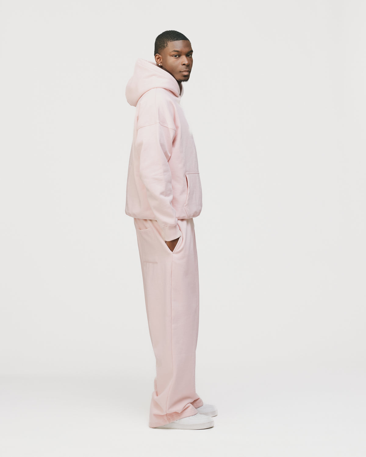 Drop Shoulder Hoodie - Blush