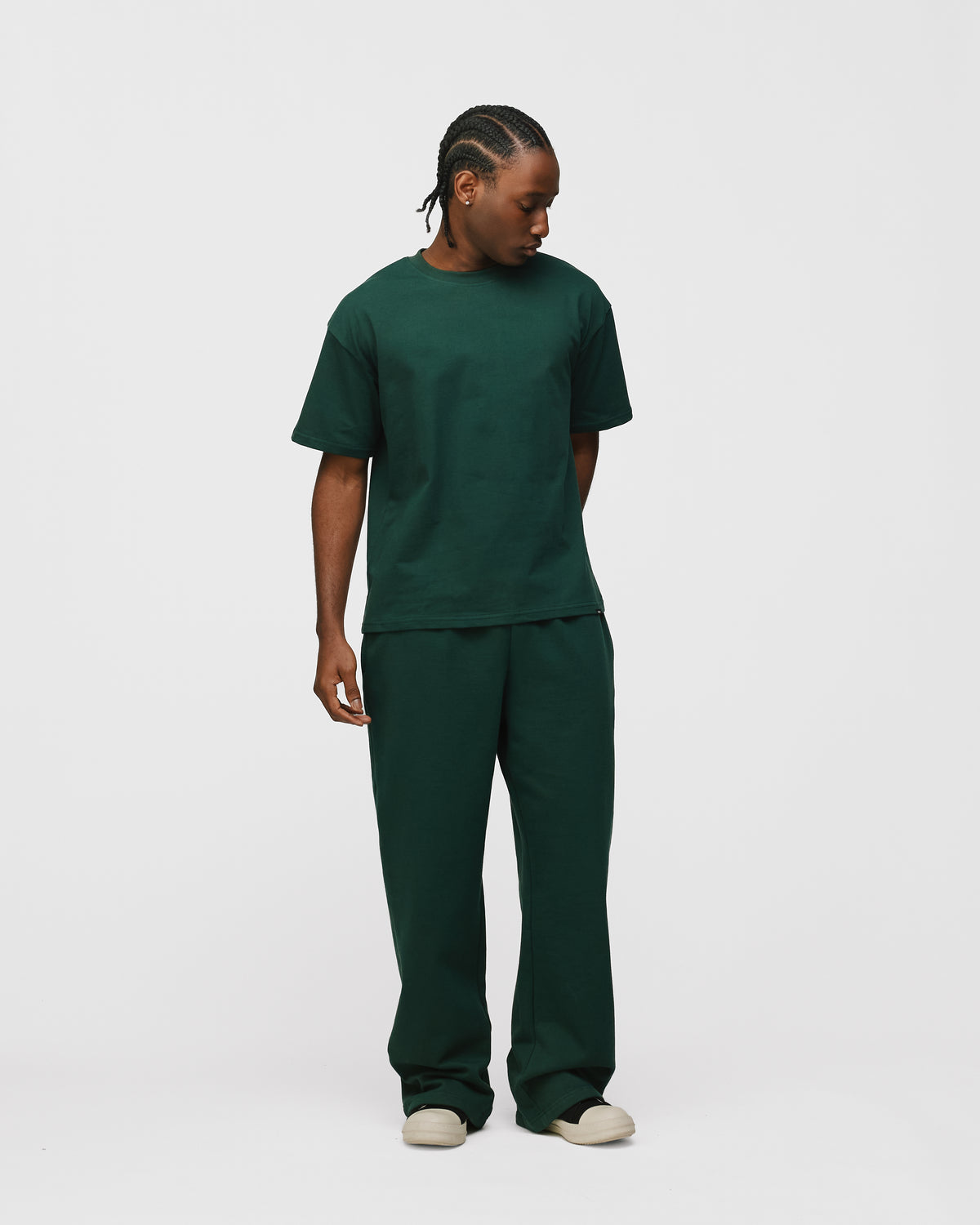 Drop Shoulder T-Shirt - Forest Green