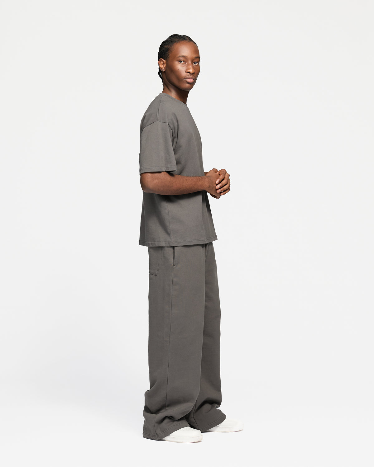 Drop Shoulder T-Shirt - Charcoal