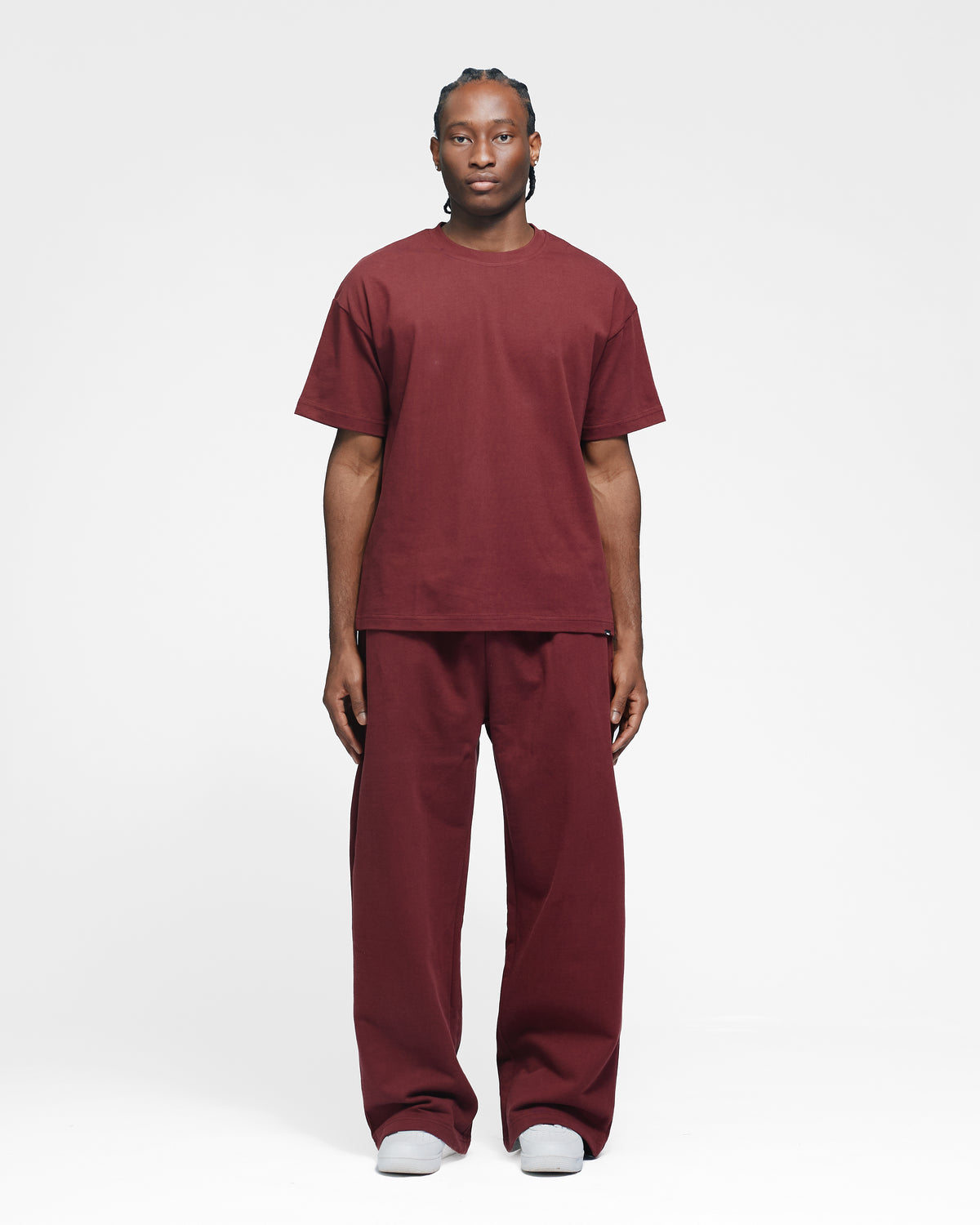 Drop Shoulder T-Shirt - Burgundy